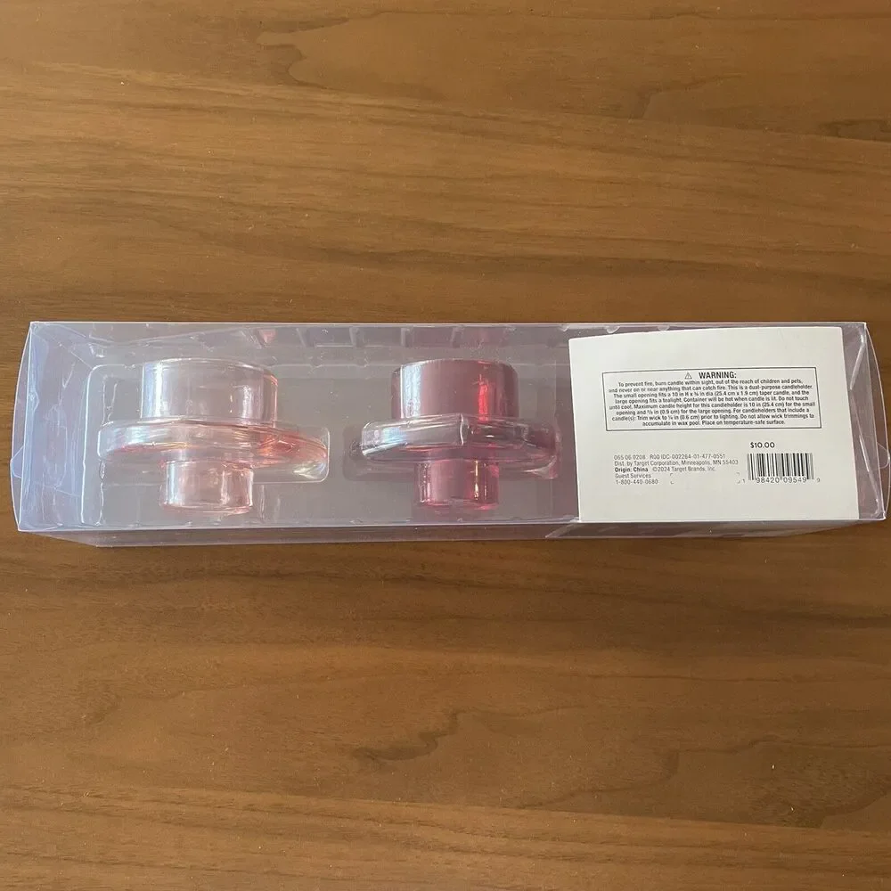 3pk Glass Heart Candle Holders